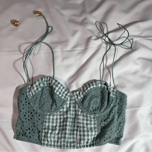 Urban Outfitters Tops - Urban Outfitters Green and white